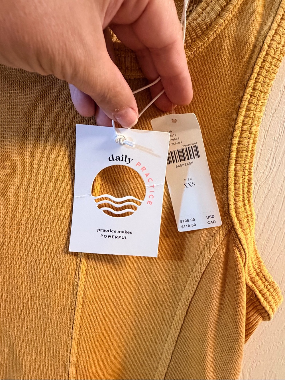 Daily Practice by Anthropologie Mustard Utility Cargo Jumpsuit XXS NWT $108 - Picture 5 of 8